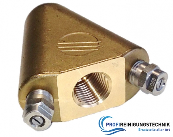 Flunder Düsenträger für 2 Flachstrahldüsen 1/4" AG NPT